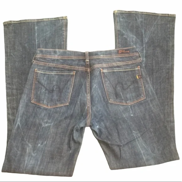 COH Vintage 90s flare Ingrid lo waist Flare Jeans Marbled Acid-wash 29 - Picture 2 of 14